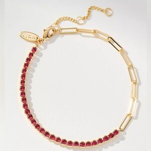 Anthropologie Dainty Colorful Crystal Bracelet - NWT - Ruby